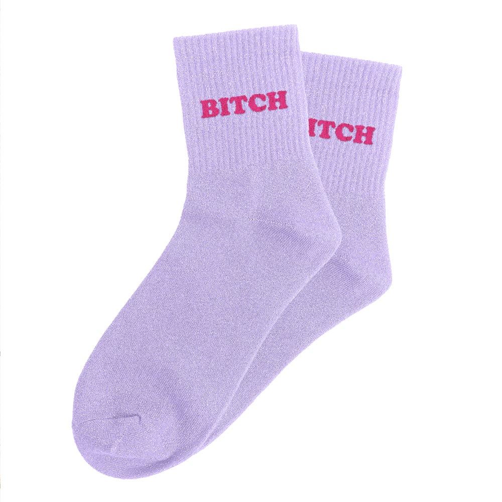 Chaussettes paillettes tuftées: BITCH