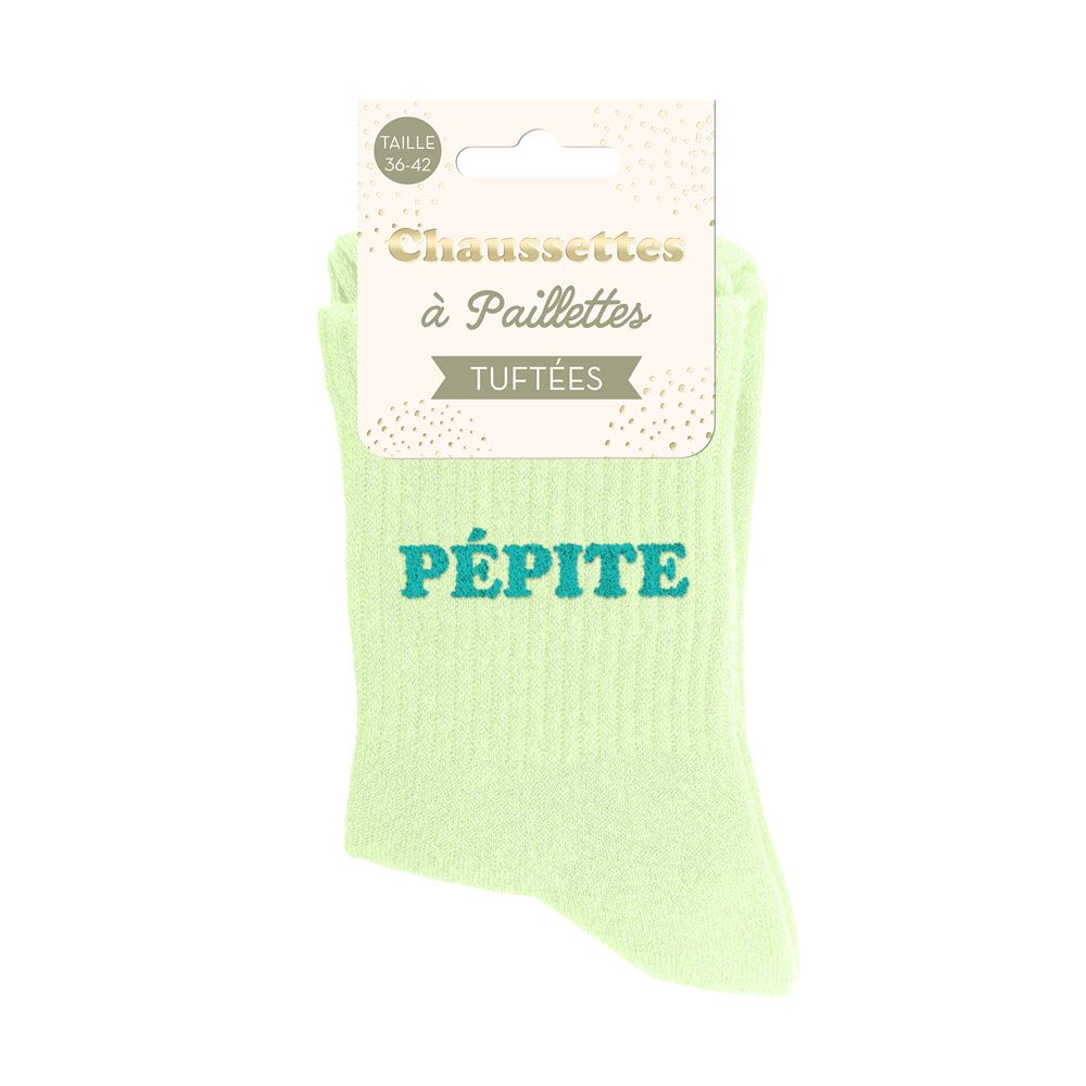 Chaussettes paillettes tuftées: PEPITE