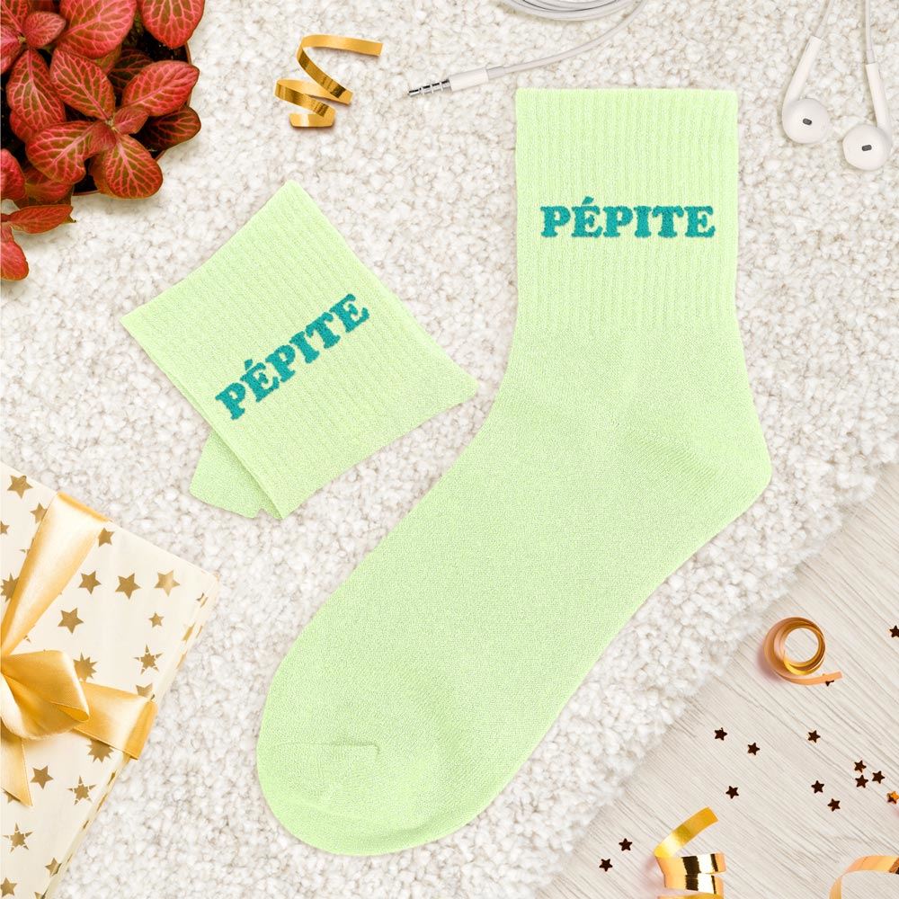 Chaussettes paillettes tuftées: PEPITE
