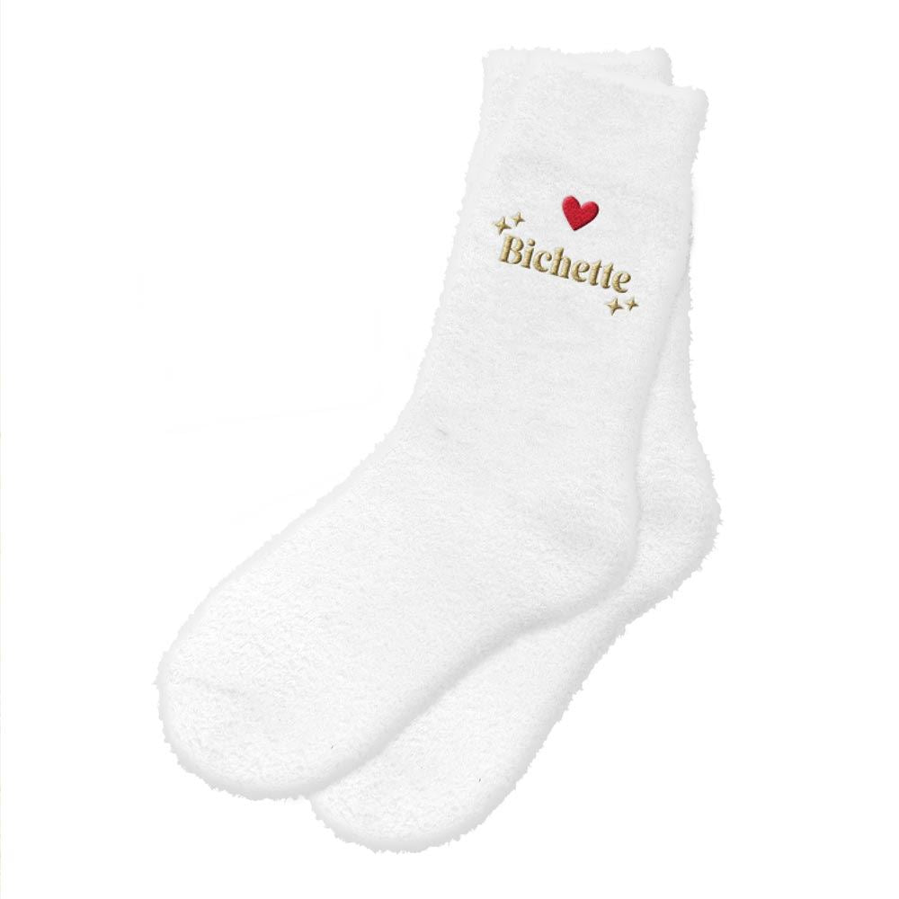 Chaussettes à paillettes pilou brodées: Bichette