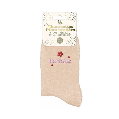 Chaussettes à paillettes pilou brodées: Parfaite