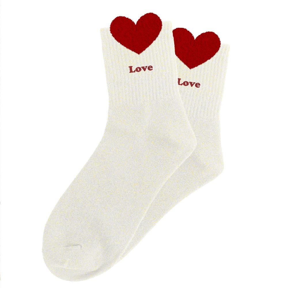 Chaussettes à paillettes pilou brodées: Love