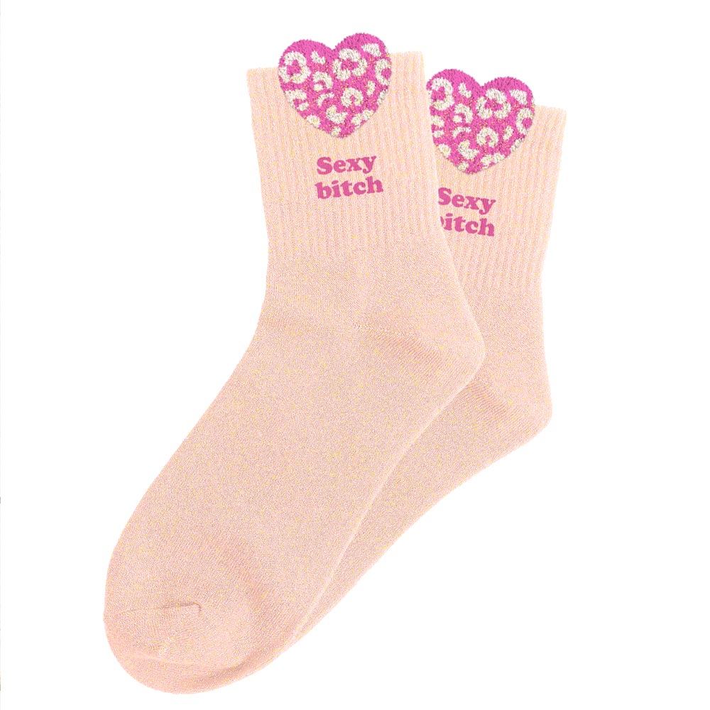 Chaussettes à paillettes pilou brodées: Sexy bitch