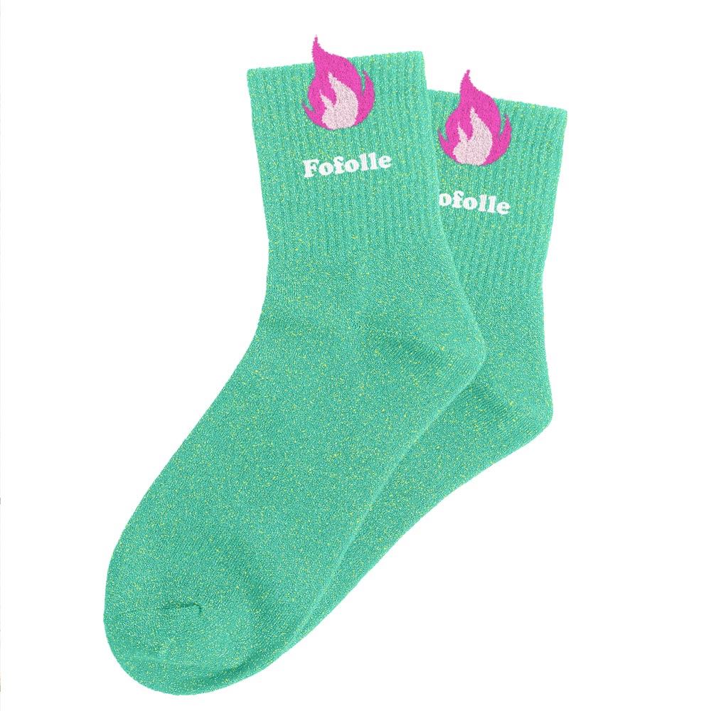 Chaussettes à paillettes pilou brodées: Fofolle