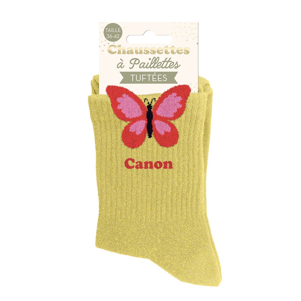 Chaussettes à paillettes pilou brodées: Canon