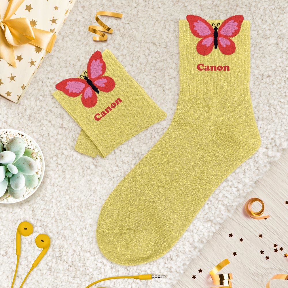 Chaussettes à paillettes pilou brodées: Canon