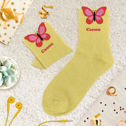 Chaussettes à paillettes pilou brodées: Canon