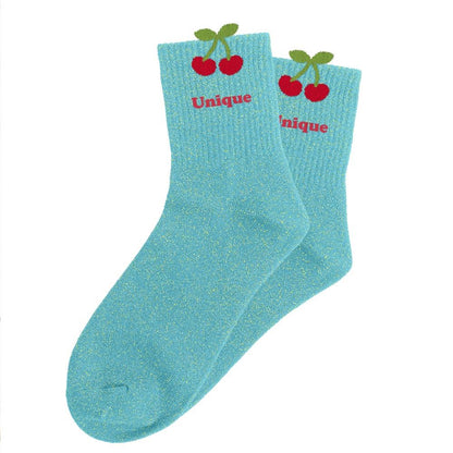 Chaussettes à paillettes pilou brodées: Unique