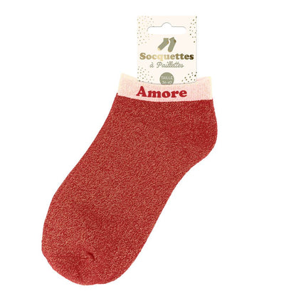 Socquettes à paillettes: Amore